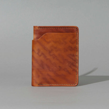 One-Off Fat Herbie "Brains" in Epic Natural Shell Cordovan with Reverse Interior, Stitched Scar Marks, front view