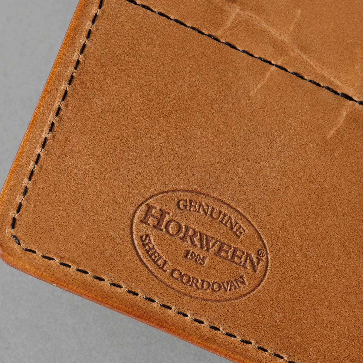 Fat Herbie "Brains" in Epic Natural Shell Cordovan with Reverse Interior, Stitched Scar Marks, close-up detail, shot 5