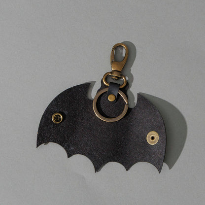 Bat Leather Key Case in Black Dublin, front view