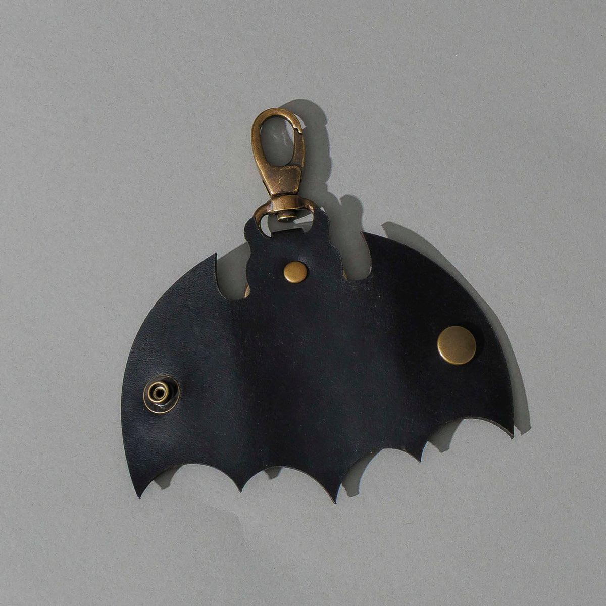 Bat Leather Key Case in Black Dublin, back view, shot 2