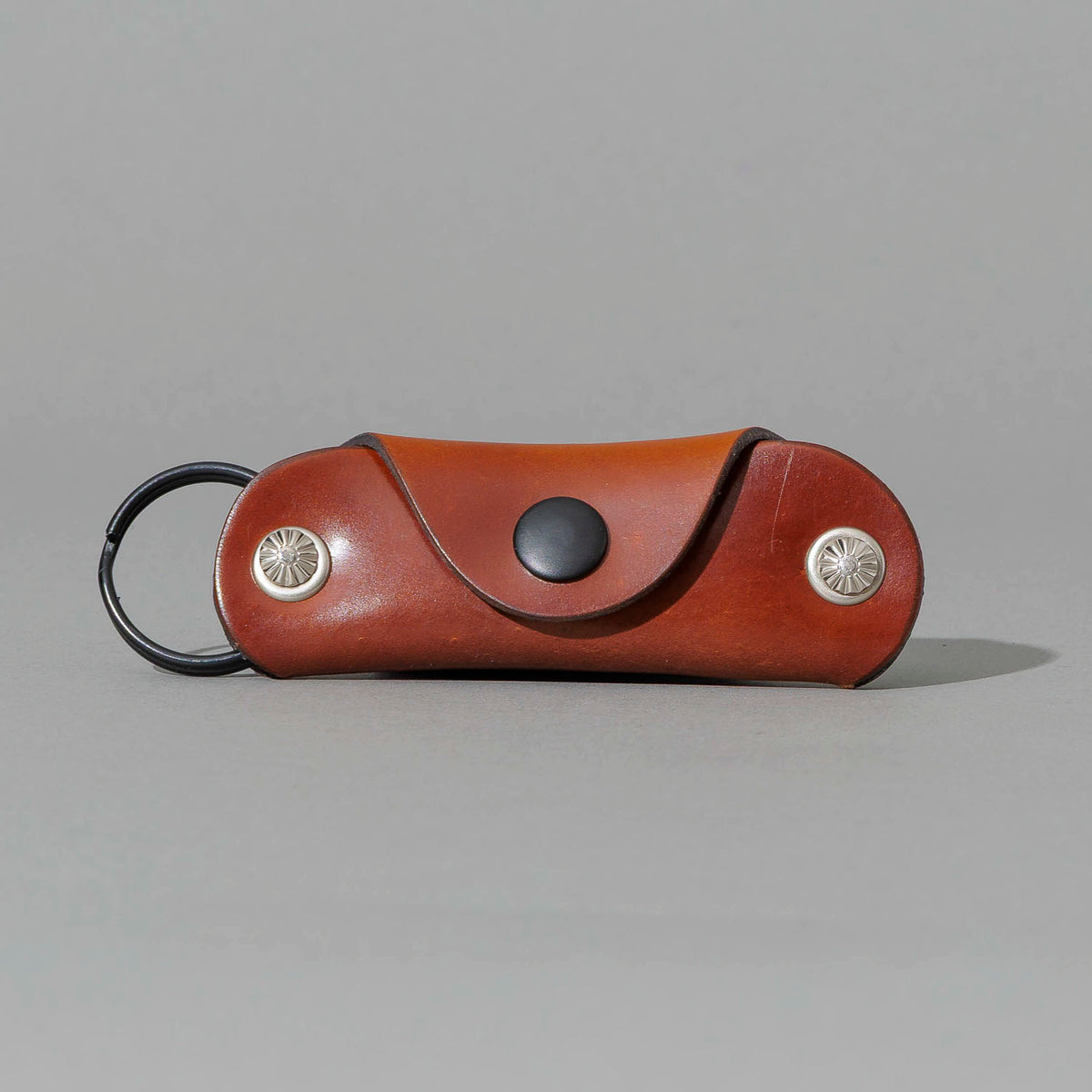 Vault Key Holder in Blood Orange Shell Cordovan, front view