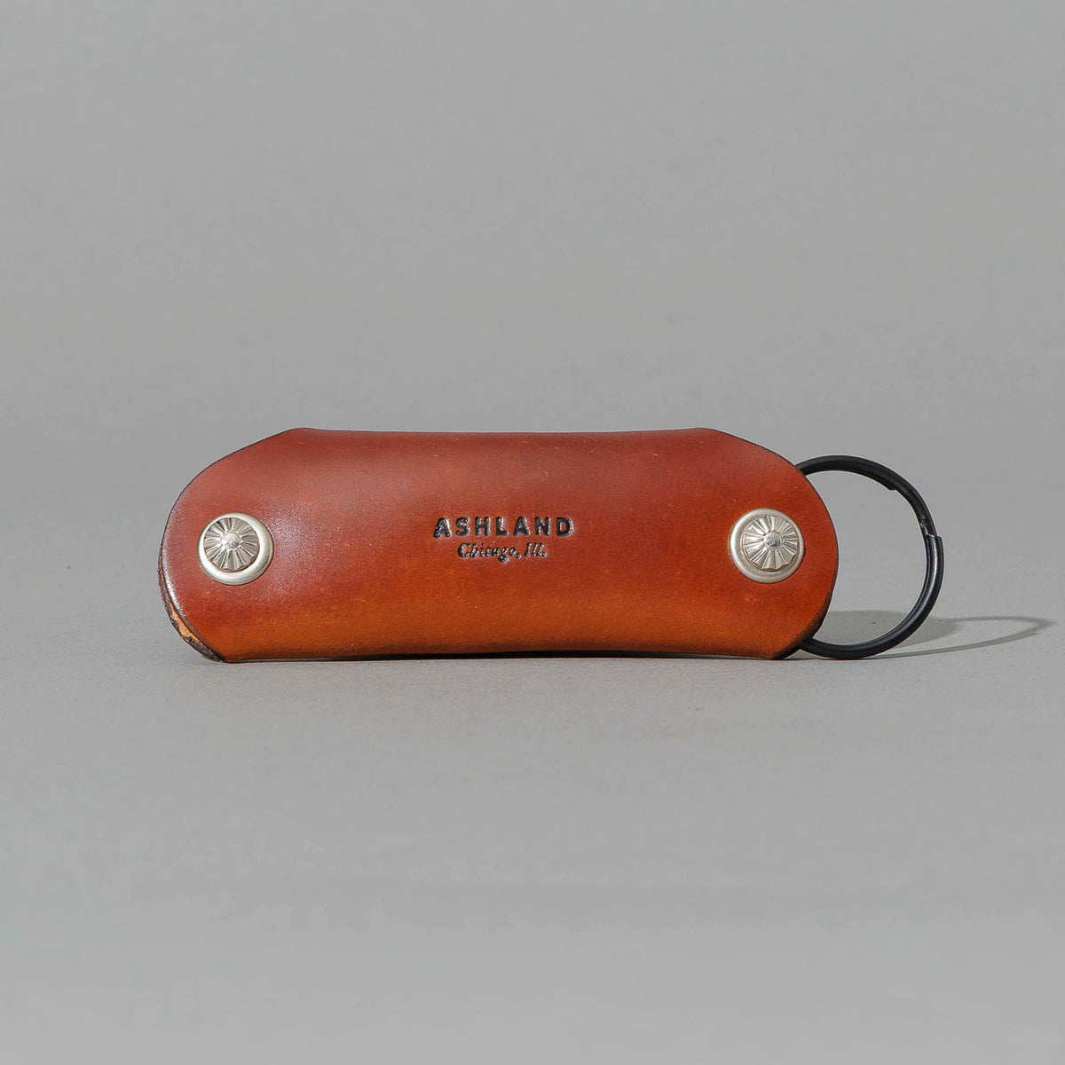 Vault Key Holder in Blood Orange Shell Cordovan, back view