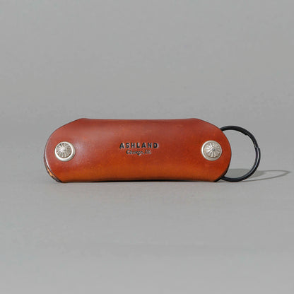 Vault Key Holder in Blood Orange Shell Cordovan, back view