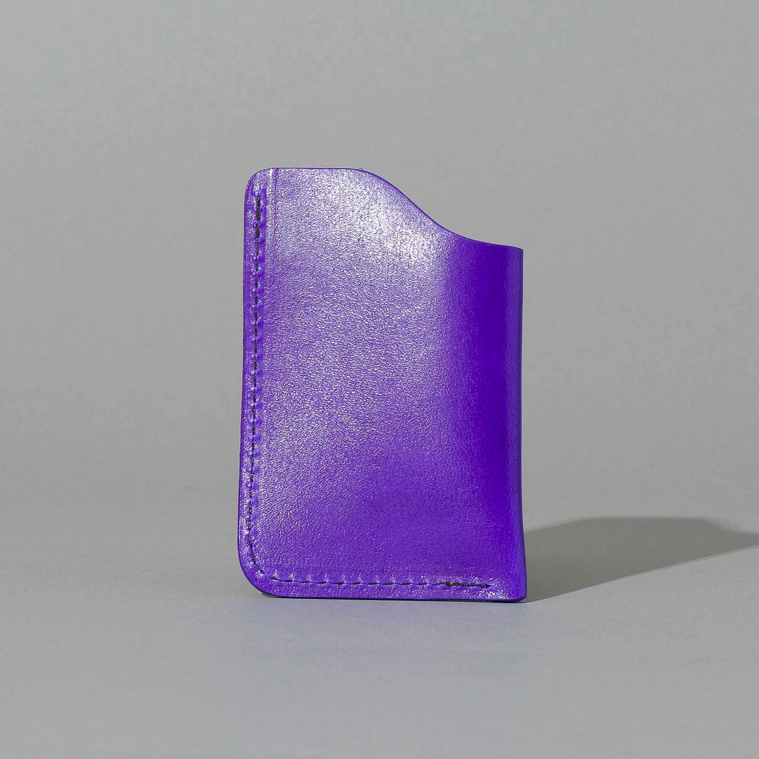 One-Shot Card Case in Violet Latigo, back view