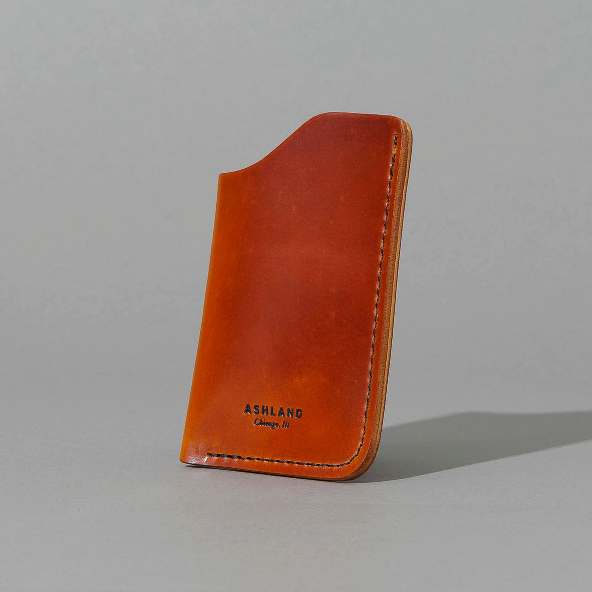 One-Off One-Shot Card Case in Blood Orange Shell Cordovan, back view