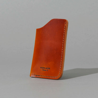 One-Off One-Shot Card Case in Blood Orange Shell Cordovan, back view