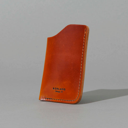 One-Off One-Shot Card Case in Blood Orange Shell Cordovan, back view