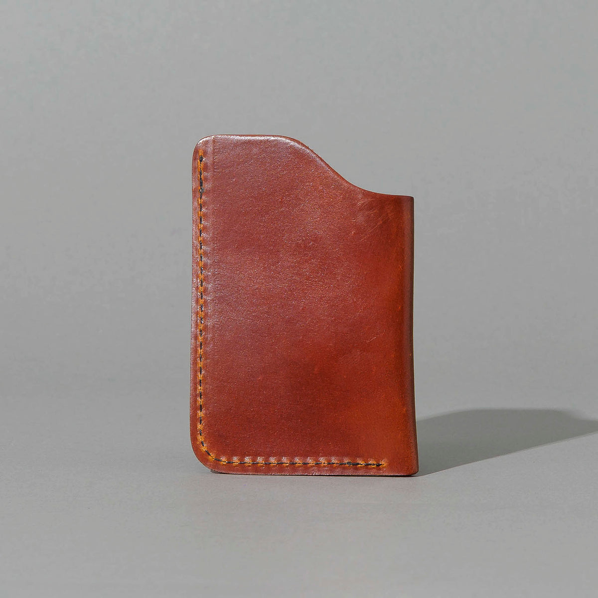 One-Off One-Shot Card Case in Blood Orange Shell Cordovan, front view, shot 2