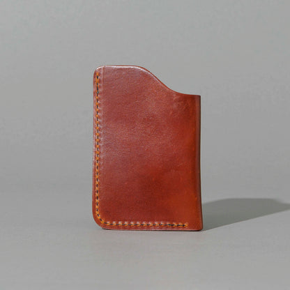 One-Off One-Shot Card Case in Blood Orange Shell Cordovan, front view, shot 2