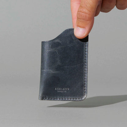 One-Shot Card Case in Slate Vintage, held in hand, shot 1