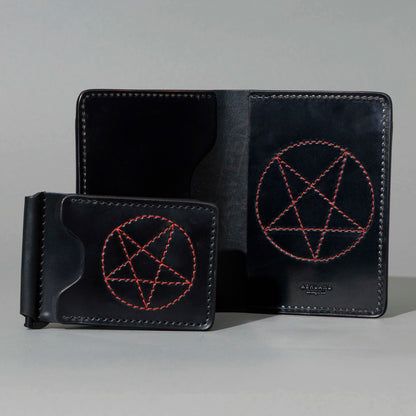 One-Off Capone Money Clip in Black Shell Cordovan, group shot with other Fall Limited Release pieces, shot 1