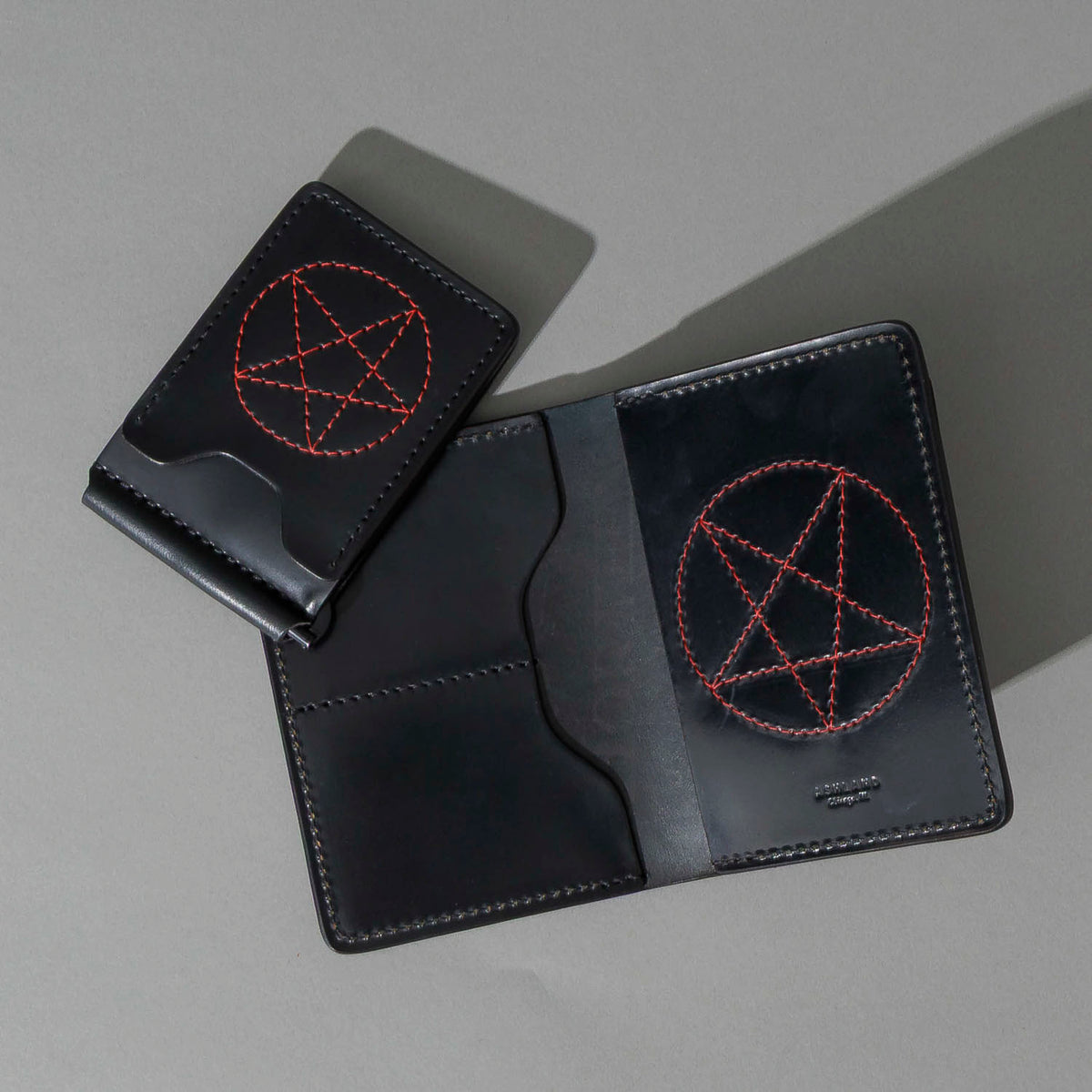 One-Off Capone Money Clip in Black Shell Cordovan, group shot with other Fall Limited Release pieces, shot 2