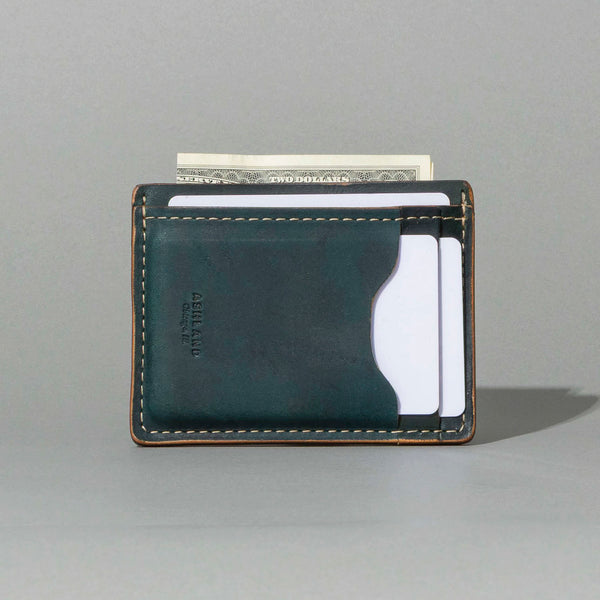 【NEXTRAVELER】DAILY COIN AND CARD HOLDER Men's Card Holder | Horween® Shell Cordovan, Green | Ashland Leather