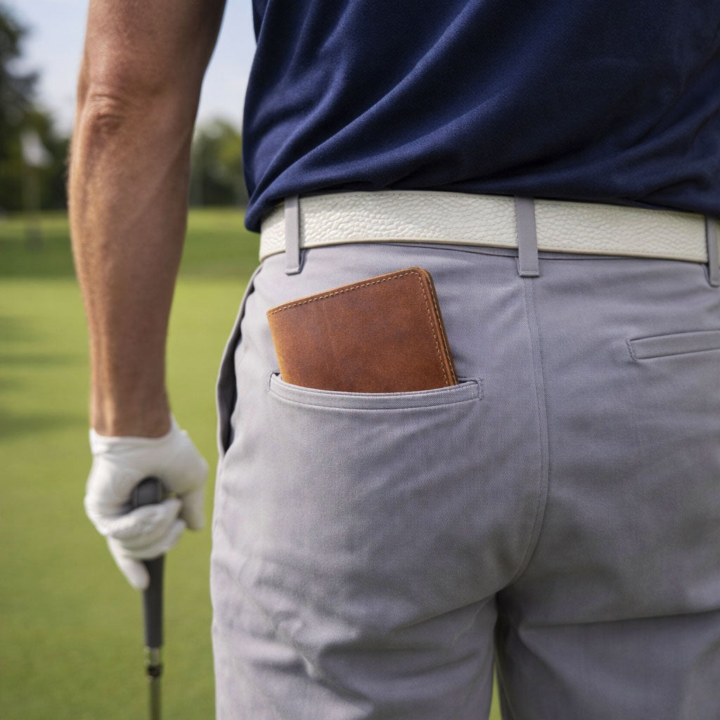 Leather Golf Scorecard Holder - Brown