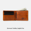 Open Johnny the Fox bifold wallet in English Tan Horween® Dublin leather