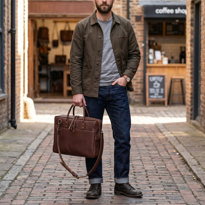 One-Off LaSalle Leather Briefcase