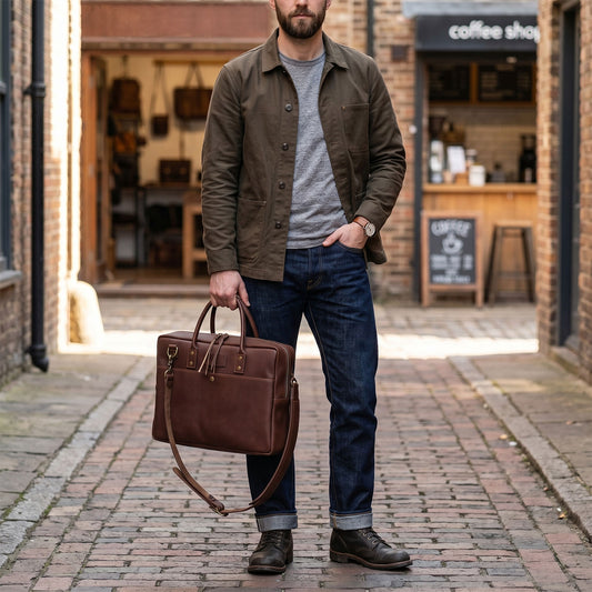One-Off LaSalle Leather Briefcase