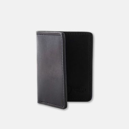 Bugs Moran minimalist wallet open to show angle detail
