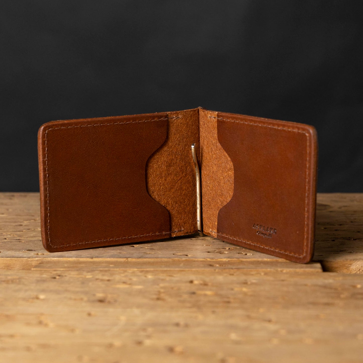 Capone Money Clip open to show metal clasp hardware