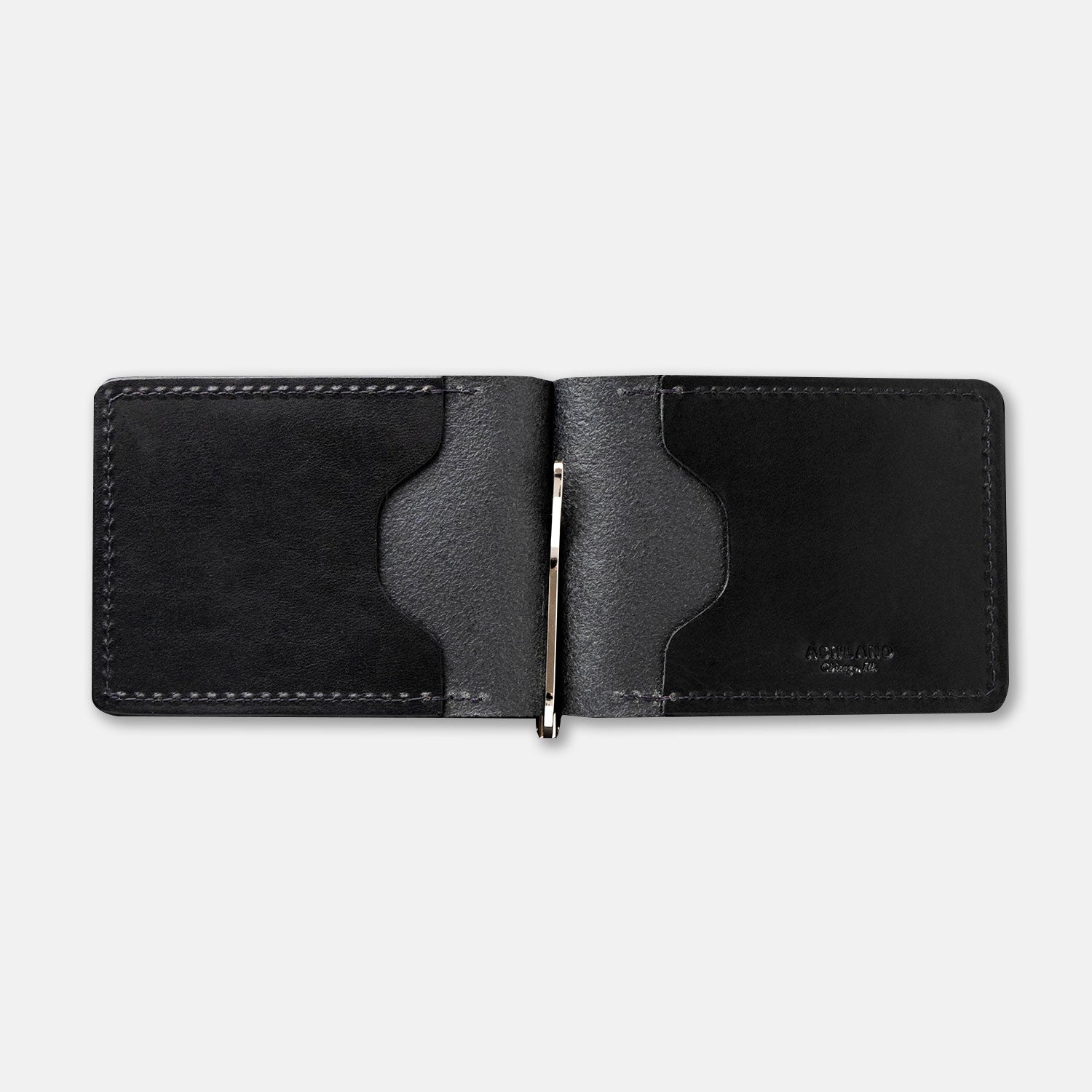 Capone Money Clip inside with full metal clasp closure revealed