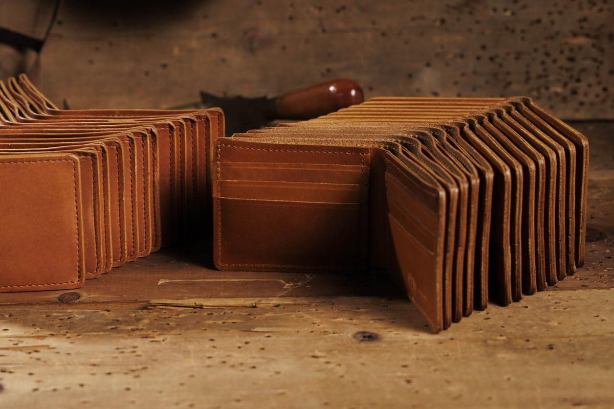 Johnny the Fox wallets in the Ashland Chicago workshop