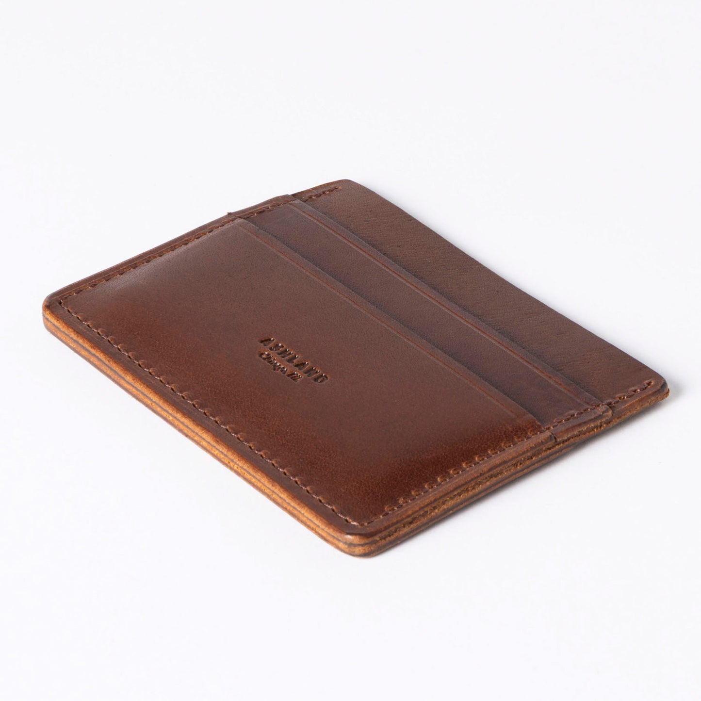 Brown leather wallet on a white background