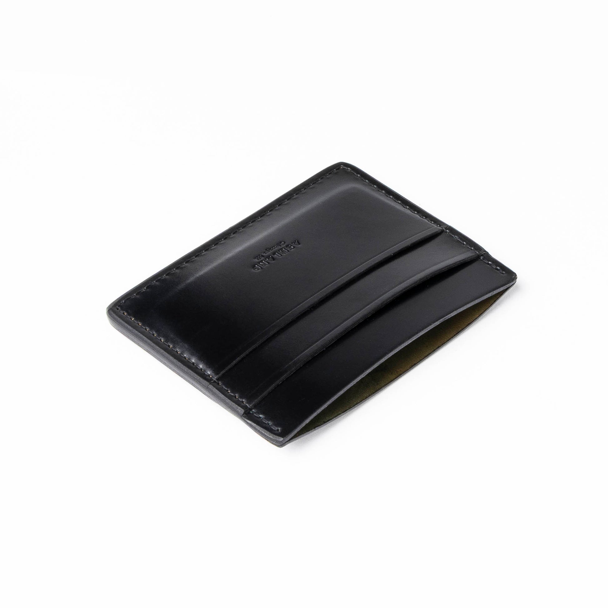 Black leather wallet on a white background