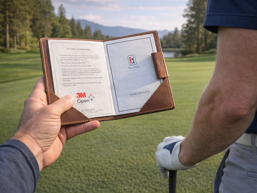 Leather Golf Scorecard Holder - Brown
