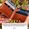 A Johnny the Fox bifold leather wallet with a five-star review: 