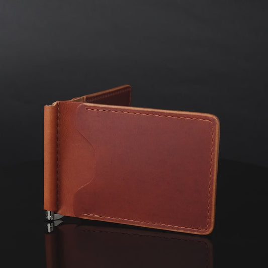 Ashland Leather USA ブラウンレザー 二つ折り財布
