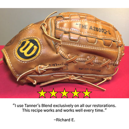 Wilson baseball glove with five-star review text: "This recipe works and works well every time." -- Richard E.