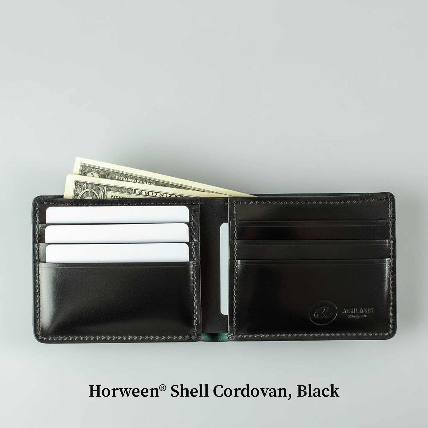 Men's Leather Wallet | Horween® Shell Cordovan, Black | Ashland