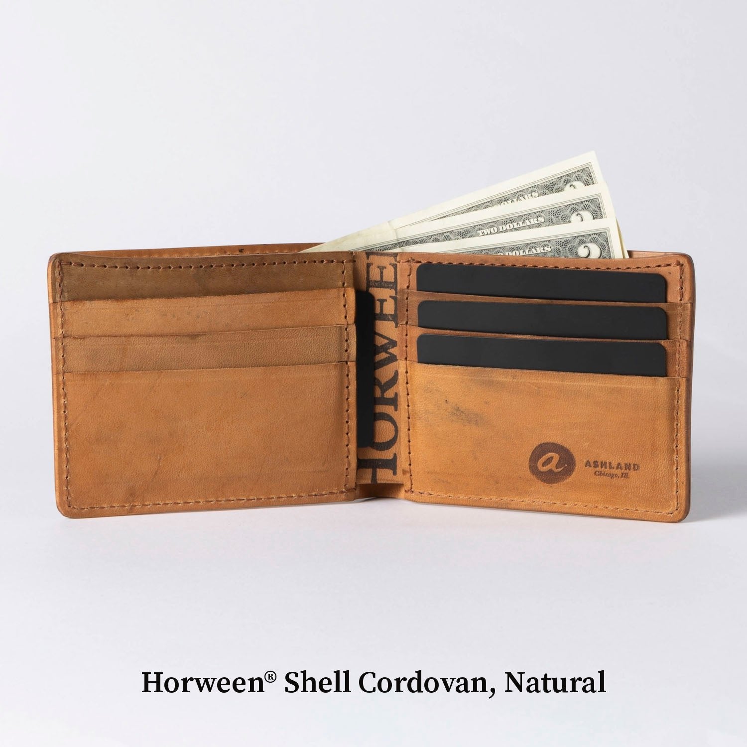 Leather Wallet for Men | Shell Cordovan, Natural Reverse | Ashland