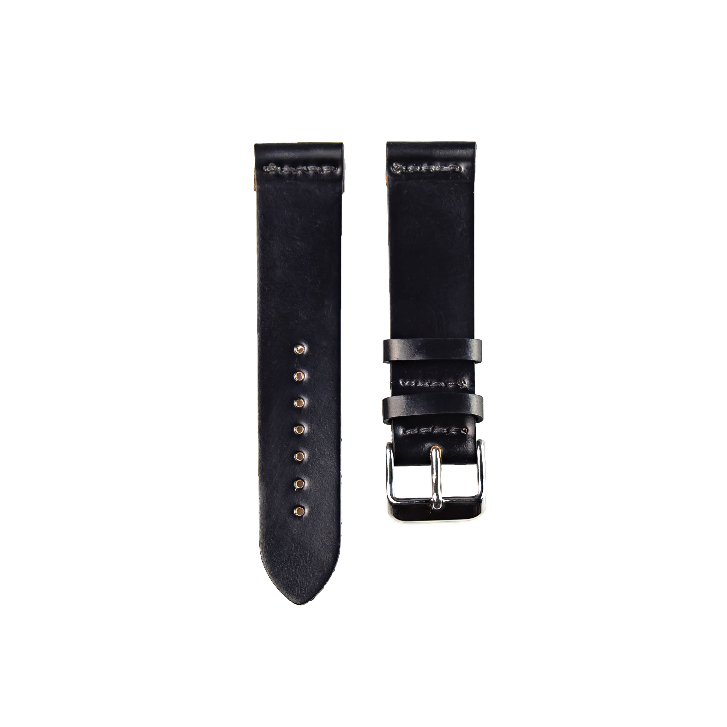 20mm Black Classic Vintage Leather Watch Band