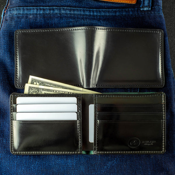 ashland leather JOHNNY THE FOX シェルコードバン Johnny the Fox Men's Leather Wallet (Dark Brown) | USA Made