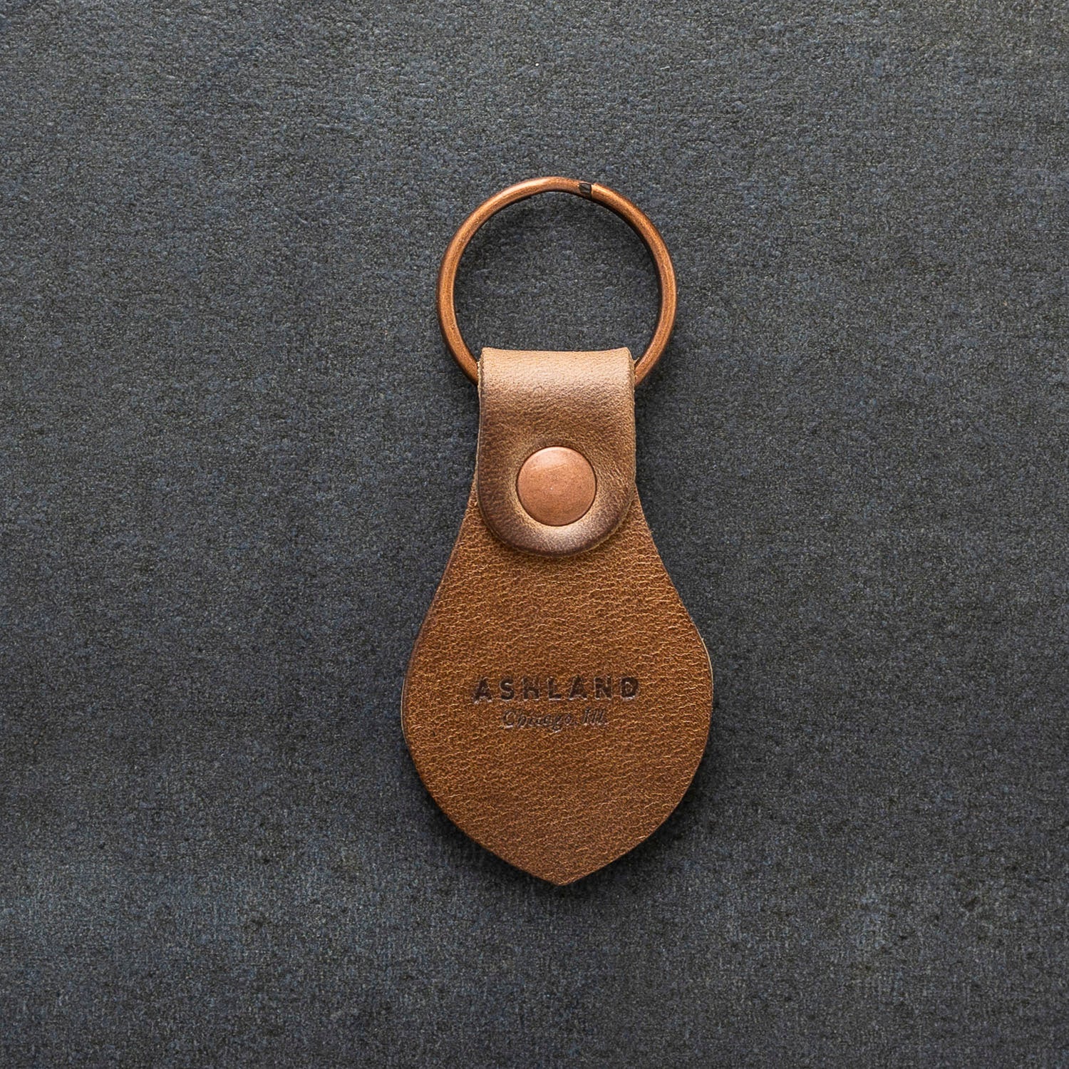 Leather AirTag Keychain Case - The Rivet