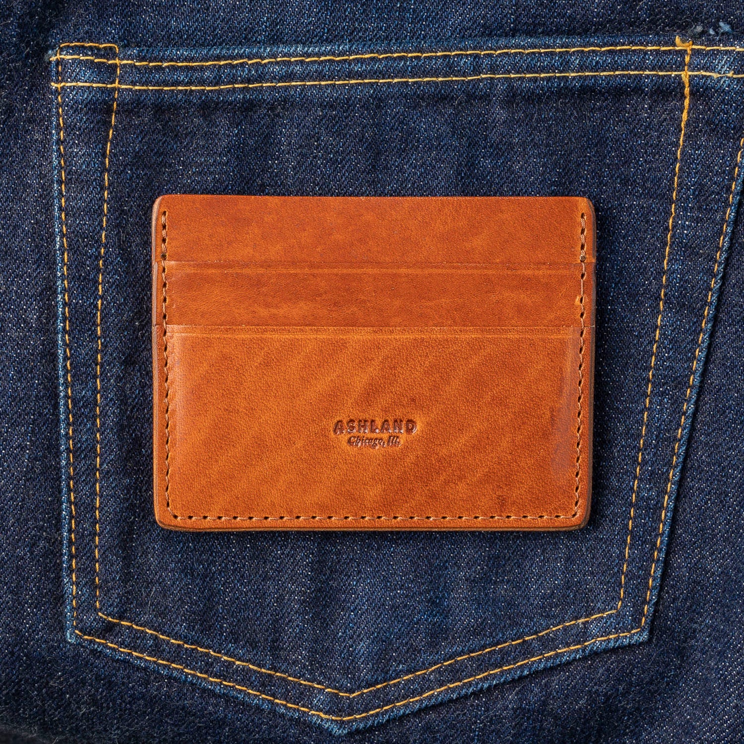 Men's Leather Wallet - Tan Wallet - Horween Dublin