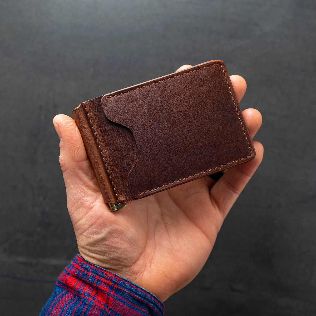 Brown Money Clip Wallet. Handmade of High quality Italian leather!