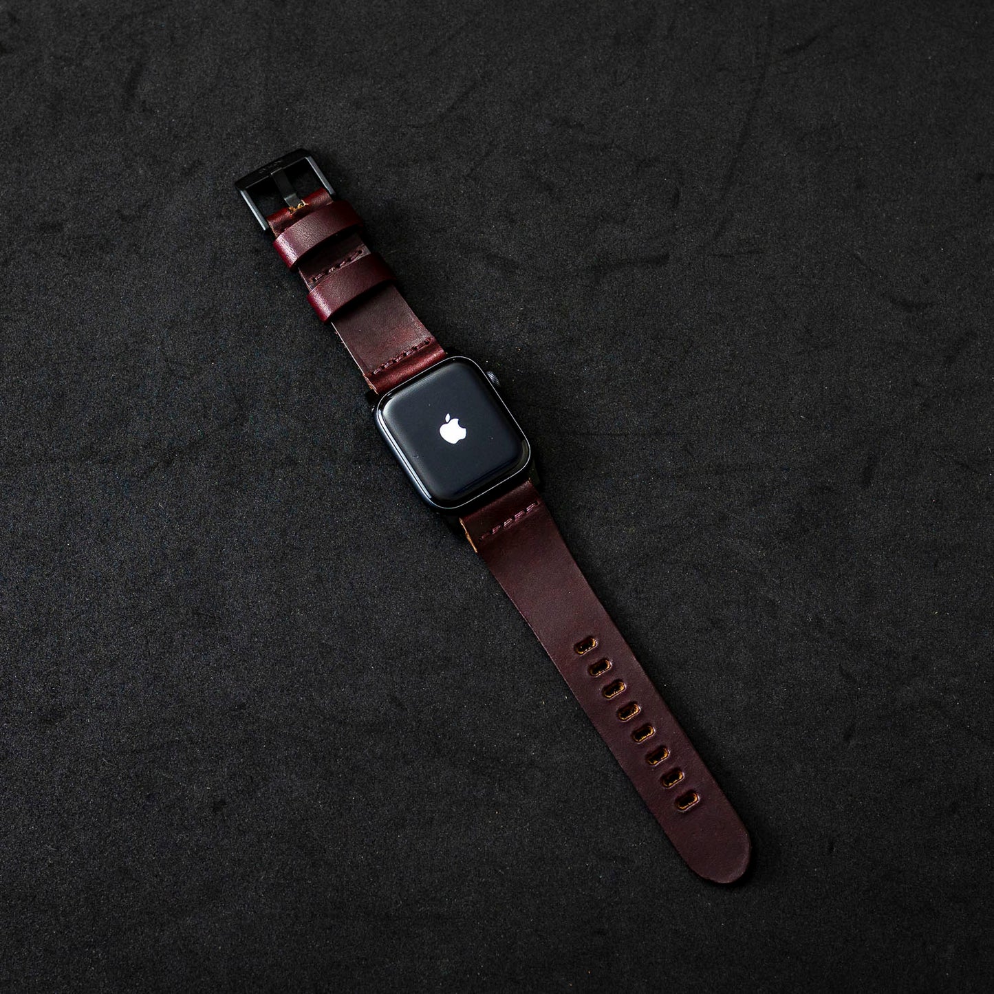 burgundy leather apple watch band