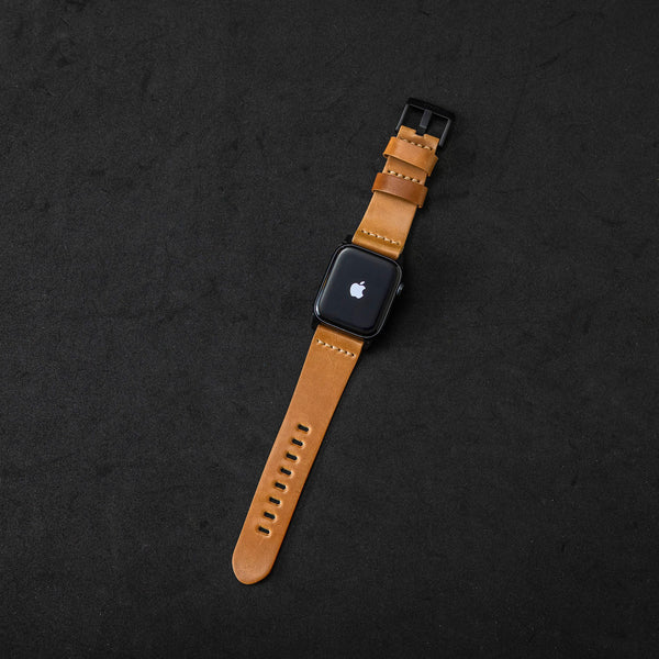 Leather Apple Watch Band - Natural Horween Shell Cordovan