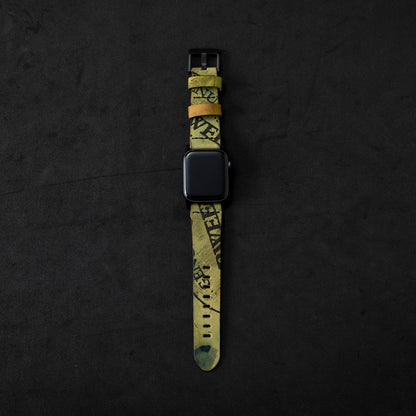 green leather watch band