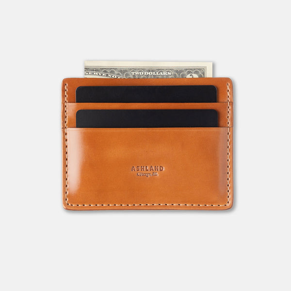 Ashland leather カードケース One-Shot Card Case - Minimalist Card Holder - Natural Shell