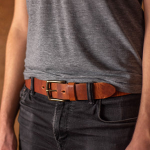 Horween Leather Belt for Men - English Tan Dublin - Ashland Leather