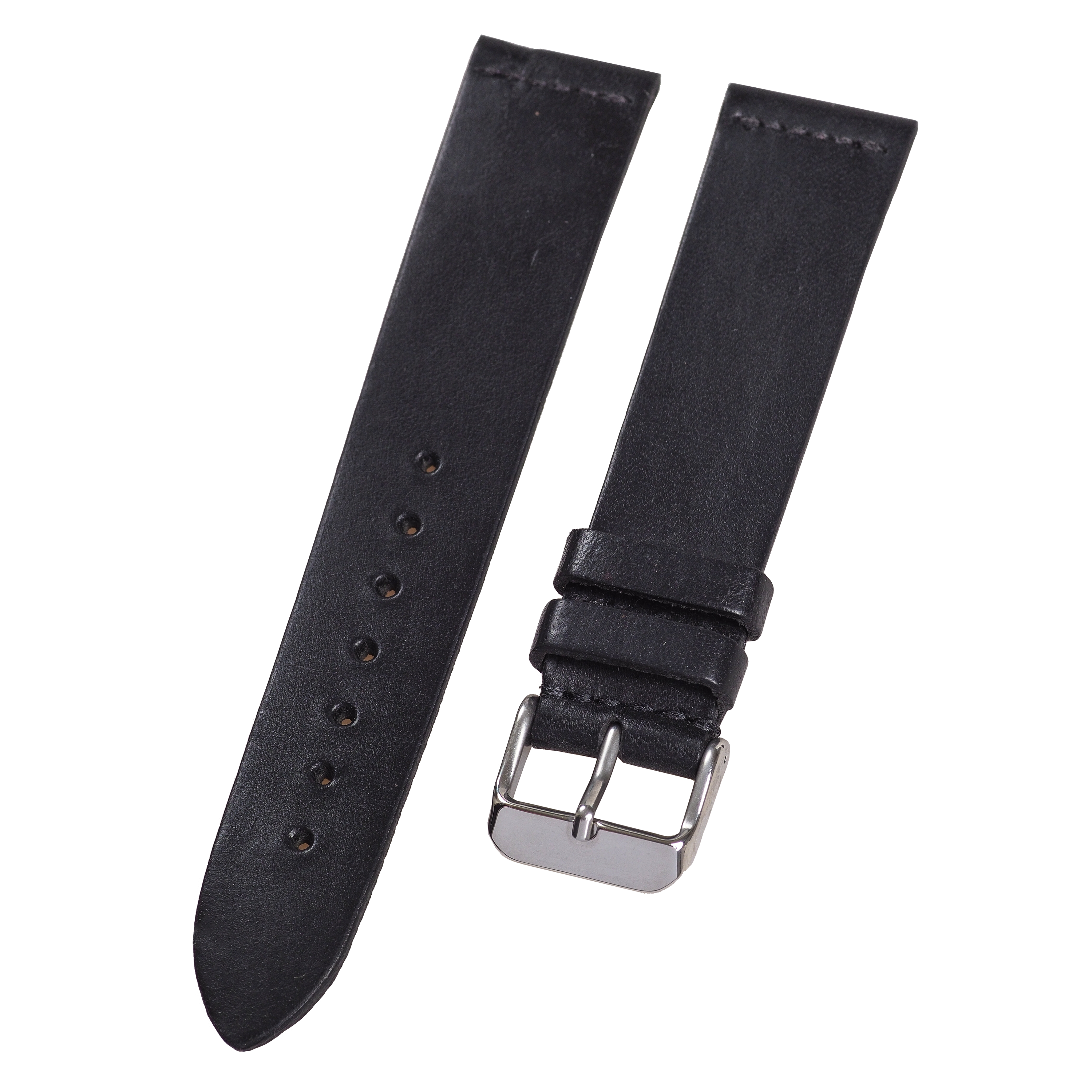 Vintage black sales leather watch strap
