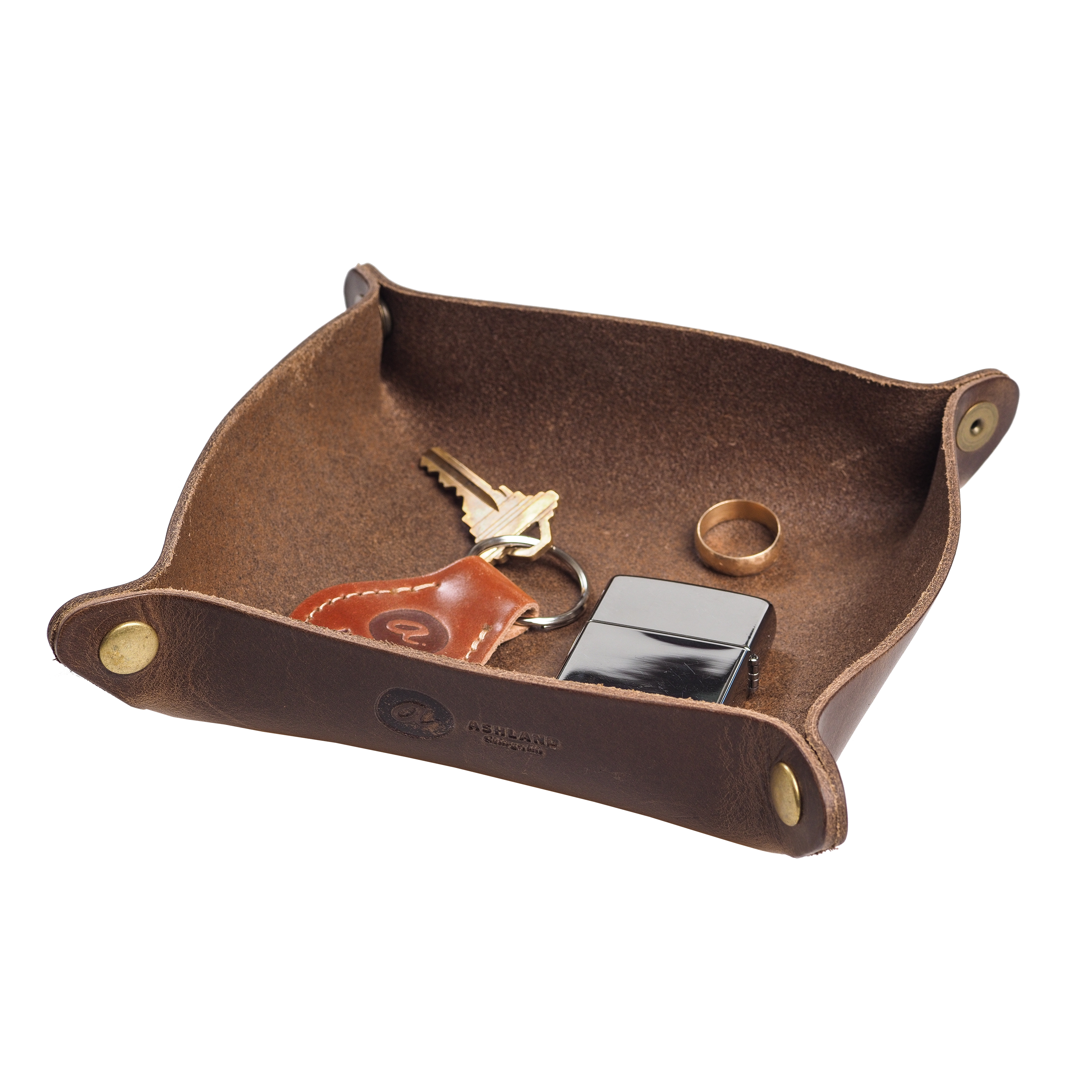 leather valet tray