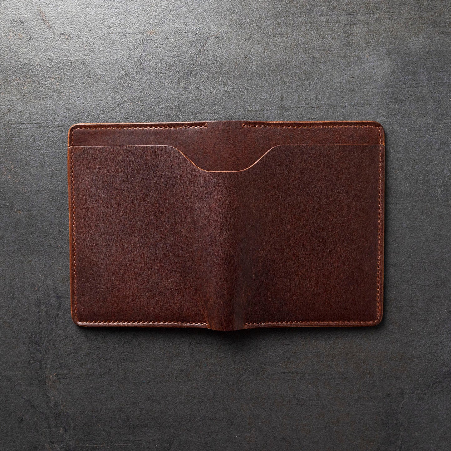 Cypress leather grain, shine and luster on Men's Fat Herbie large bifold wallet